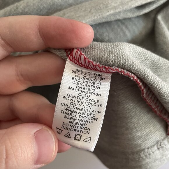 Denim & Co. Active Women L Red Gray French Terry Top With Sequin Detail NWOT - Picture 9 of 10